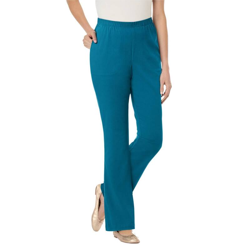 ウーマン ウィズイン レディース ボトムス デニムパンツ ブーツカット プラスサイズ プチ ブーツ Woman Within Women's Plusize Petite Bootcut Fineline Denim Jean Deep Teal ティール