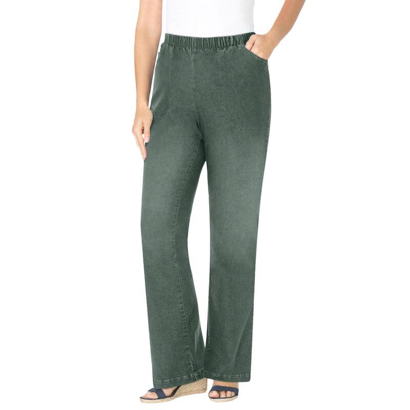 【送料無料】 ウーマン ウィズイン レディース デニムパンツ ボトムス Woman Within Women's Plus Size Petite Bootcut Fineline Denim Jean Pine