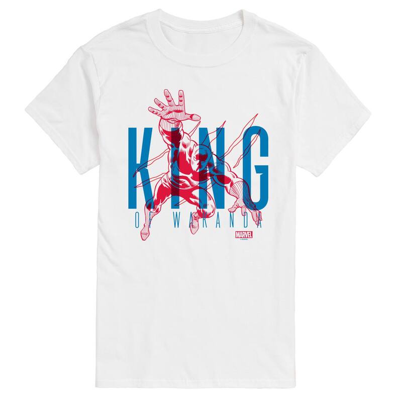 【送料無料】 マーベル メンズ Tシャツ トップス Men's Marvel Black Panther 3D King Of Wakanda Graphic Tee White