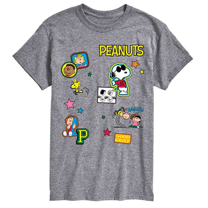 アニメキャラクター メンズ トップス Tシャツ グラフィック Licensed Character Men's Peanutsticker C..