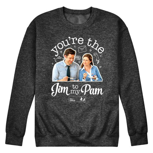 【送料無料】 ライセンス キャラクター メンズ Tシャツ トップス Men's The Office Jim To My Pam Sweatshirt Gray 【送料無料】 ライセンス キャラクター メンズ Tシャツ トップス Men's The Office Jim To My Pam Sweatshirt Gray