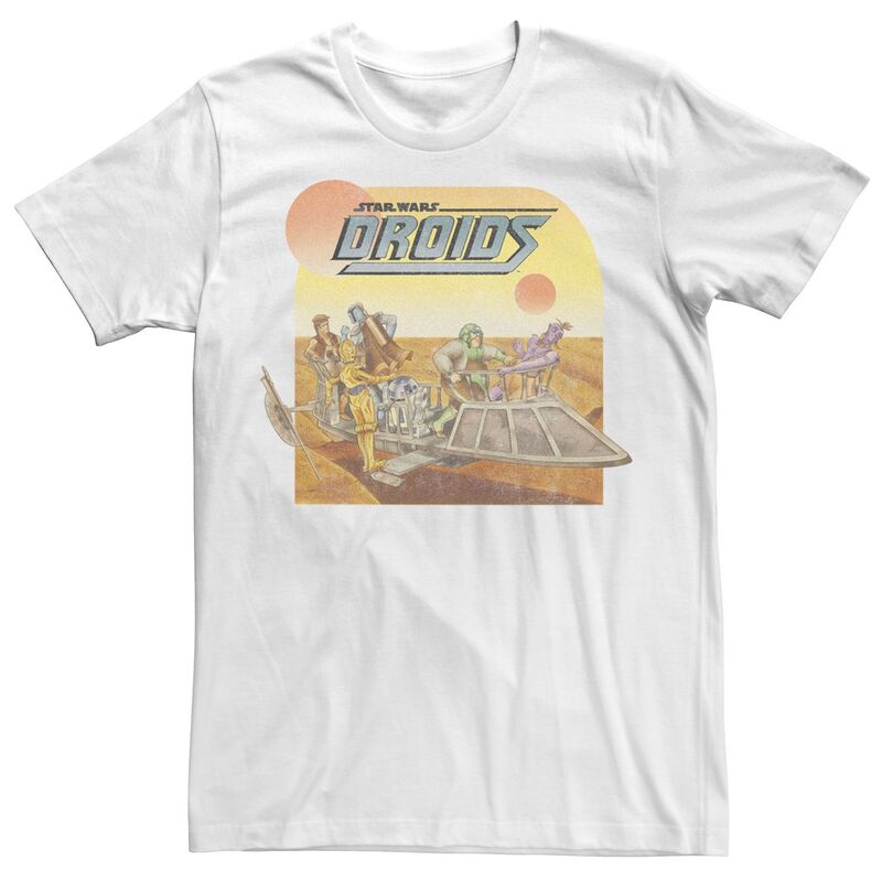 【送料無料】 ライセンス キャラクター メンズ Tシャツ トップス Men's Star Wars Droid Sunset Poster Tee White