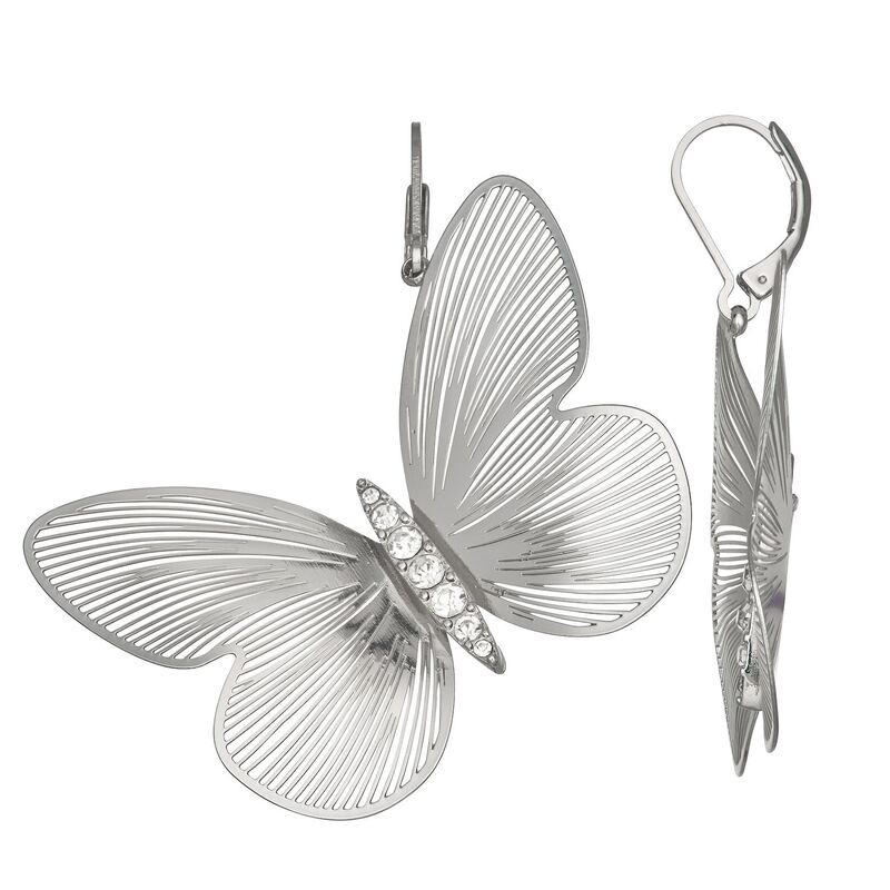 【送料無料】 ヴェラウォン レディース ピアス・イヤリング アクセサリー Simply Vera Vera Wang Butterfly Drop Earrings Silver Tone
