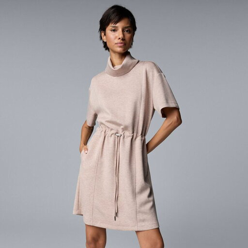 【送料無料】 ヴェラウォン レディース ワンピース トップス Women's Simply Vera Vera Wang Drawcord Short Dress Tapestry Tan Heather 【送料無料】 ヴェラウォン レディース ワンピース トップス Women's Simply Vera Vera Wang Drawcord Short Dress Tapestry Tan Heather