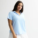 【送料無料】 Tek Gear レディース Tシャツ トップス Plus Size Tek Gear Grid Mesh Piping Detail Polo Baron River(4)