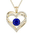【送料無料】 アンブランデッド レディース ネックレス・チョーカー・ペンダントトップ アクセサリー 14k Gold Plated Cubic Zirconia "I Love You" Heart Pendant Necklace Gold Tone Blue