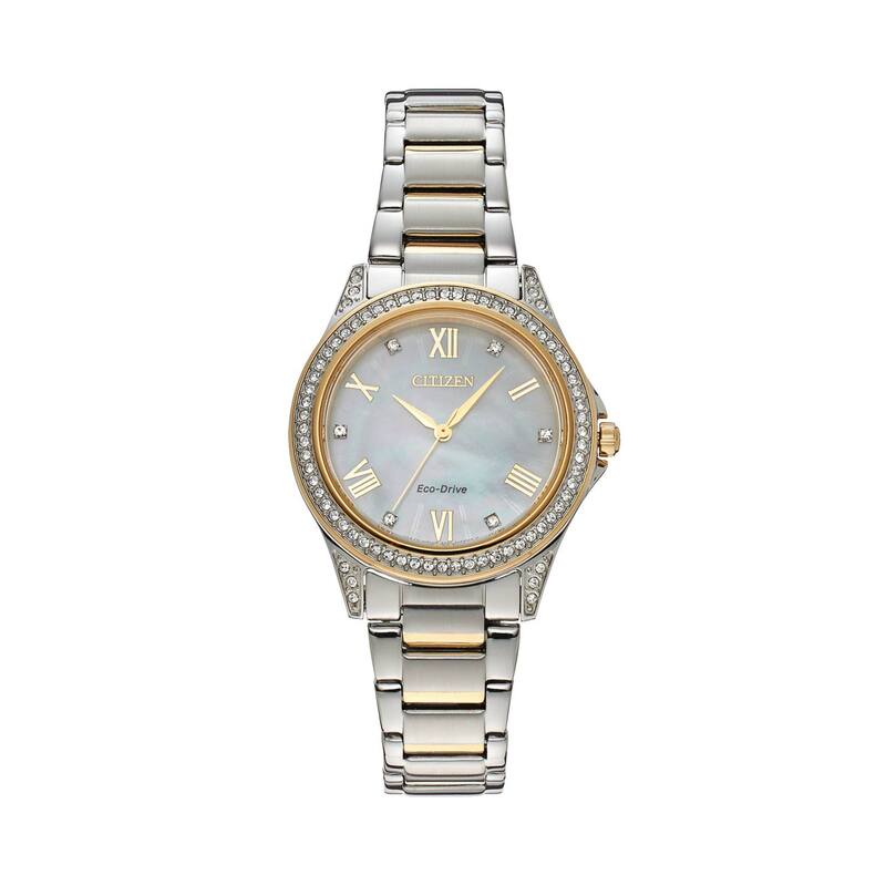 【送料無料】 シチズン レディース 腕時計 アクセサリー Drive from Citizen Eco-Drive Women's POV Stainless Steel Watch - EM0234-59D Two Tone