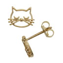 【送料無料】 アンブランデッド レディース ピアス・イヤリング アクセサリー 14k Gold Cat Post Earrings 14k Gold