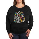 【送料無料】 ライセンス キャラクター レディース Tシャツ トップス Plus Size Stevie Ray Vaughan Color Pop French Terry Long Sleeve Tee Black