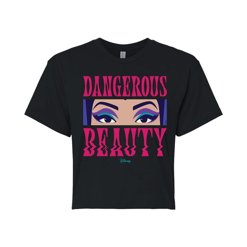 【送料無料】 ディズニー レディース Tシャツ トップス DIsney's Snow White Evil Queen Juniors' Dangerous Beauty Cropped Tee Black