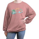 【送料無料】 ライセンス キャラクター レディース Tシャツ トップス Juniors' Pokemon Characters Taking A Nap Oversized Graphic Pullover Desert Pink
