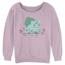 【送料無料】 ライセンス キャラクター レディース Tシャツ トップス Juniors' Pokemon Bulbasaur Spring Vibes Graphic Pullover Lavender