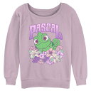 【送料無料】 ディズニー レディース Tシャツ トップス Disney's Tangled Pascal Floral Chameleon Juniors' Graphic Pullover Lavender