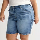 【送料無料】 エスオー レディース ハーフパンツ・ショーツ ボトムス Juniors' Plus Size SO Relaxed Carpenter Jean ...