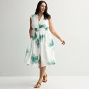 【送料無料】 ナインウェスト レディース ワンピース トップス Plus Size Nine West Zip Front Midi Dress White A...