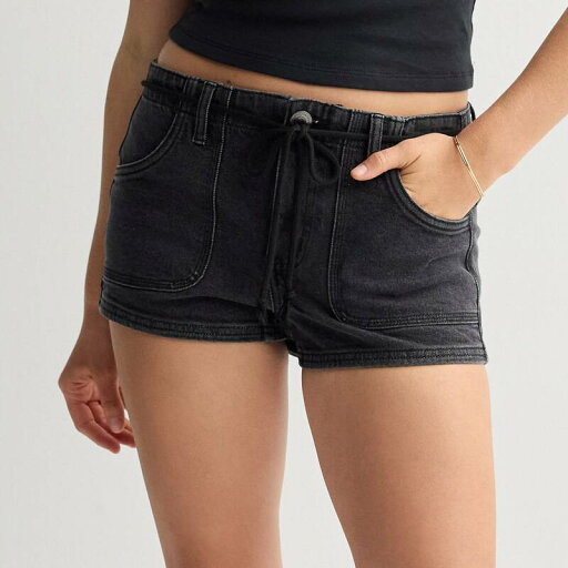 【送料無料】 エスオー レディース ハーフパンツ・ショーツ ボトムス Juniors' SO Low-Rise Belted Shortie Shorts Washed Black 【送料無料】 エスオー レディース ハーフパンツ・ショーツ ボトムス Juniors' SO Low-Rise Belted Shortie Shorts Washed Black