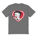 【送料無料】 ライセンス キャラクター メンズ Tシャツ トップス Men's Betty Boop Heart Blowing Kiss Pose Valentine's Day Graphic Tee Charcoal