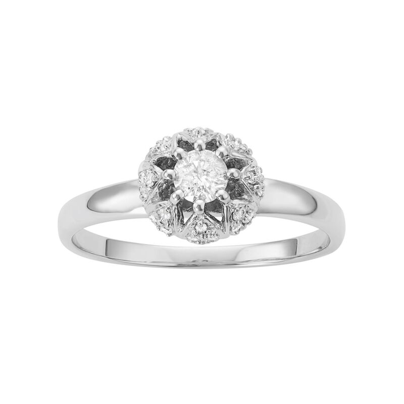 【送料無料】 アンブランデッド レディース リング アクセサリー 10k White Gold 1/3 Carat T.W. Diamond Ring White