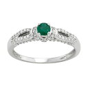 【送料無料】 アンブランデッド レディース リング アクセサリー 14k White Gold 1/3 Carat T.W. Diamond & Emerald Engagement Ring 10k Whgold(4)