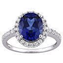 【送料無料】 ステラ グレース レディース リング アクセサリー Stella Grace 10k White Gold Lab-Created Blue & White Sapphire Halo Ring 10k White Gold(4)