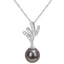 【送料無料】 ステラ グレース レディース ネックレス・チョーカー・ペンダントトップ アクセサリー Stella Grace 10k White Gold Tahitian Cultured Pearl & Diamond Accent Drop Pendant Necklace 10k Gold(4)