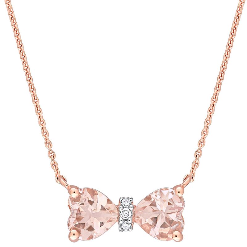 【送料無料】 ステラ グレース レディース ネックレス・チョーカー・ペンダントトップ アクセサリー Stella Grace 10k Rose Gold Morganite & Diamond Accent Bow Necklace 10k Rsgold