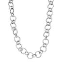 【送料無料】 アンブランデッド レディース ネックレス・チョーカー・ペンダントトップ アクセサリー Sterling Silver Round Link Nec...