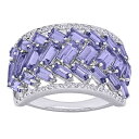 【送料無料】 ステラ グレース レディース リング アクセサリー Stella Grace Sterling Silver Tanzanite & White Topaz Multi-Row Ring Sterling(4)