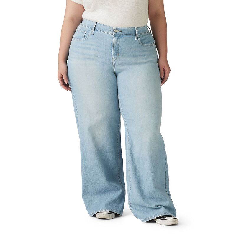 ̵ ꡼Х ǥ ǥ˥ѥ ܥȥॹ Plus Size Levi's 318 Shaping Wide-Leg J...