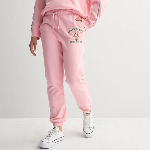 【送料無料】 ライセンス キャラクター レディース カジュアルパンツ ボトムス Juniors' Strawberry Shortcake Icon Gym Jogger Pink 【送料無料】 ライセンス キャラクター レディース カジュアルパンツ ボトムス Juniors' Strawberry Shortcake Icon Gym Jogger Pink