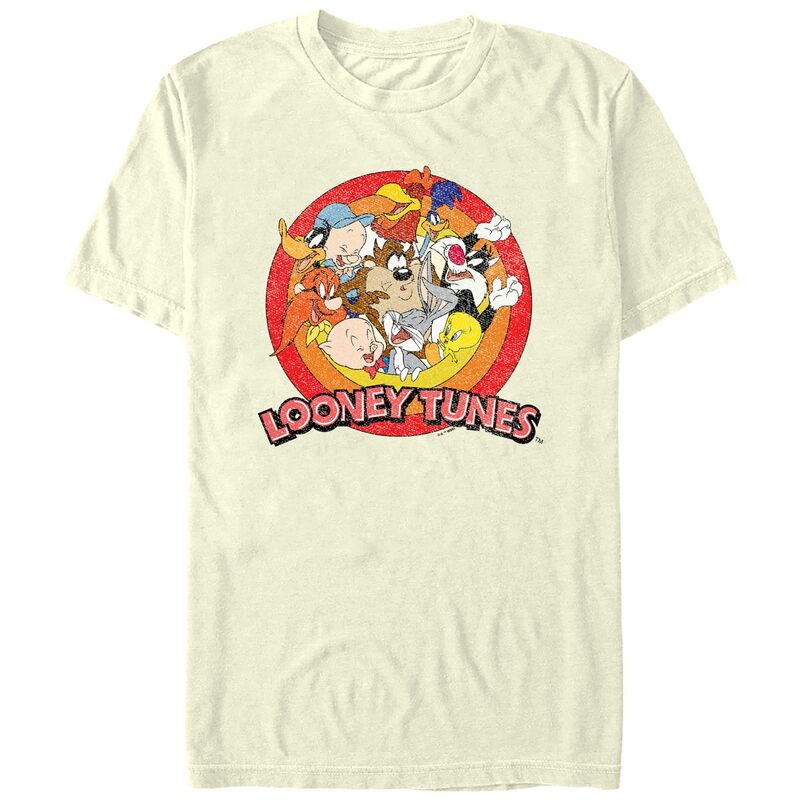 【送料無料】 ライセンス キャラクター レディース Tシャツ トップス Juniors' Looney Tunes Toon Gang Boyfriend Graphic Tee Natural