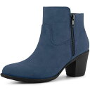 【送料無料】 アレグラ ケー レディース ブーツ・レインブーツ シューズ Women's's Low Chunky Heel Side Zipper Ankle...