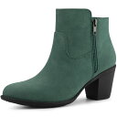 【送料無料】 アレグラ ケー レディース ブーツ・レインブーツ シューズ Women's's Low Chunky Heel Side Zipper Ankle...