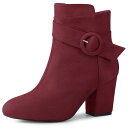 【送料無料】 アレグラ ケー レディース ブーツ・レインブーツ シューズ Women's Round Toe Block Heel Boots Ankle Bo...
