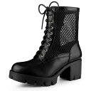 【送料無料】 アレグラ ケー レディース ブーツ・レインブーツ シューズ Women's Platform Lace Up Mesh Lug Sole Chun...