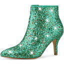 【送料無料】 アレグラ ケー レディース ブーツ・レインブーツ シューズ Women's Glitter Pointed Toe Stiletto Heel A...