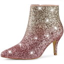 【送料無料】 アレグラ ケー レディース ブーツ・レインブーツ シューズ Women's Glitter Pointed Toe Stiletto Heel A...