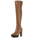 【送料無料】 アレグラ ケー レディース ブーツ・レインブーツ シューズ Women's Platform Boots Chunky Heel Over Kne...