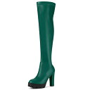 【送料無料】 アレグラ ケー レディース ブーツ・レインブーツ シューズ Women's Platform Boots Chunky Heel Over Kne...