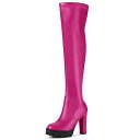 【送料無料】 アレグラ ケー レディース ブーツ・レインブーツ シューズ Women's Platform Boots Chunky Heel Over Kne...