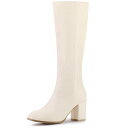 【送料無料】 アレグラ ケー レディース ブーツ・レインブーツ シューズ Women's Round Toe Zip Block Heels Knee High...