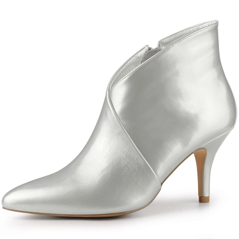 アレグラ ケー レディース シューズ ブーツ・レインブーツ アンクル ヒール ALLEGRA K Women's V Shape..