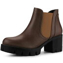 【送料無料】 アレグラ ケー レディース ブーツ・レインブーツ シューズ Women's Lug Sole Chunky Heel Chelsea Ankle ...
