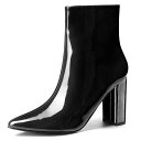 【送料無料】 アレグラ ケー レディース ブーツ・レインブーツ シューズ Women's Chunky Heel Pointed Toe Zipper Ankl...