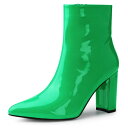 【送料無料】 アレグラ ケー レディース ブーツ・レインブーツ シューズ Women's Chunky Heel Pointed Toe Zipper Ankl...
