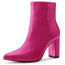 【送料無料】 アレグラ ケー レディース ブーツ・レインブーツ シューズ Women's Chunky Heel Pointed Toe Zipper Ankl...