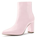 【送料無料】 アレグラ ケー レディース ブーツ・レインブーツ シューズ Women's Chunky Heel Pointed Toe Zipper Ankl...