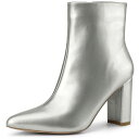 【送料無料】 アレグラ ケー レディース ブーツ・レインブーツ シューズ Women's Chunky Heel Pointed Toe Zipper Ankl...