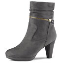 【送料無料】 アレグラ ケー レディース ブーツ・レインブーツ シューズ Women's Ankle Zip Platform High Heel Mid Ca...