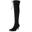 【送料無料】 アレグラ ケー レディース ブーツ・レインブーツ シューズ Women's Thigh High Boots Lace Up Stiletto H...